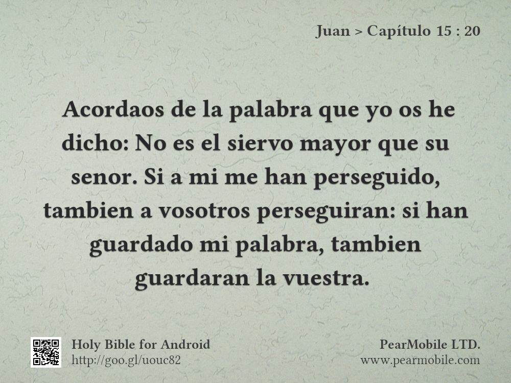 Juan, Capítulo 15:20